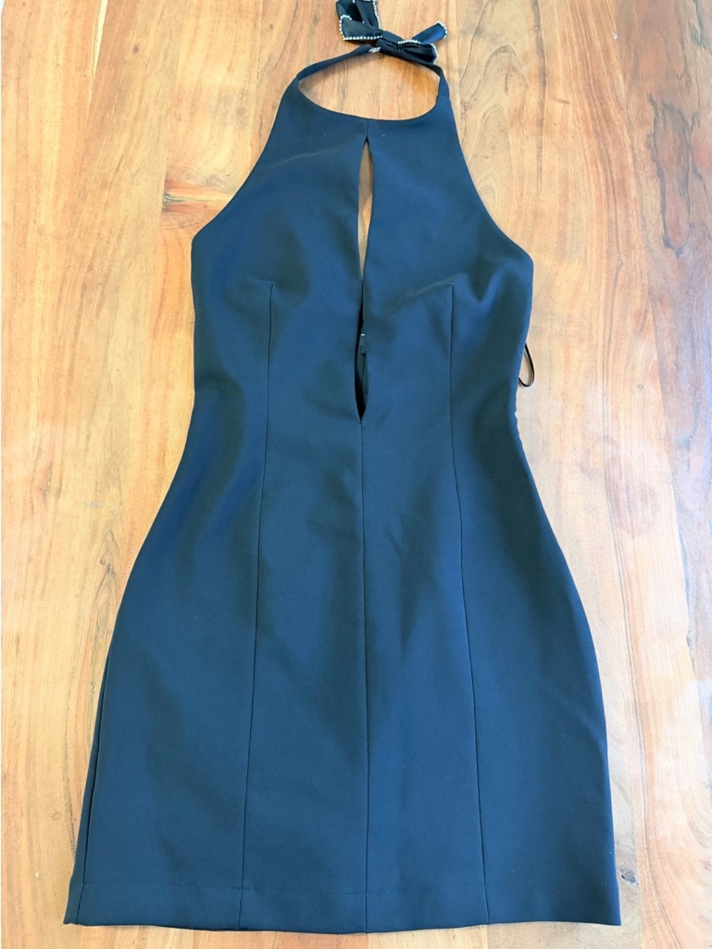 Prom Black sexy Halter Sheath midi Dress women’s size 6